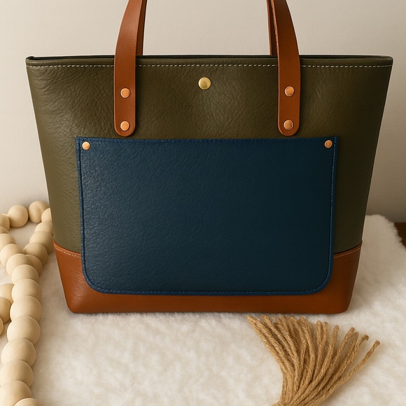 KMM & Co Handbags - SOLD ON CROSSPOST KMM Olive and Cognac Full Size Travel Tote